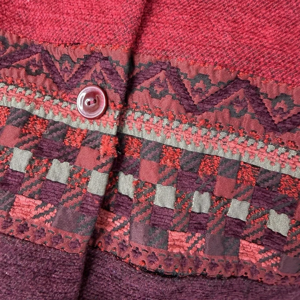 Vintage 90s Coldwater Creek Medium Southwestern Red Boho Jacket Western Heritage
